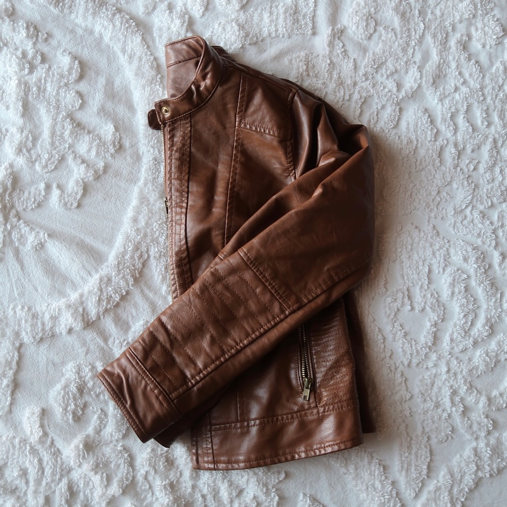 Cozy Faux Leather Jacket by A New Day